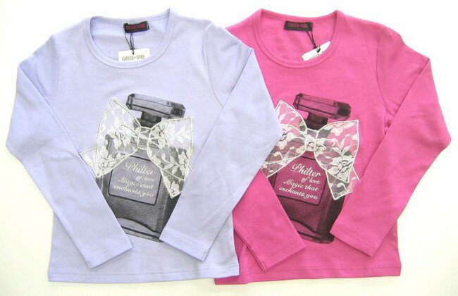 香水瓶プリント＆リボン★Ｔシャツ